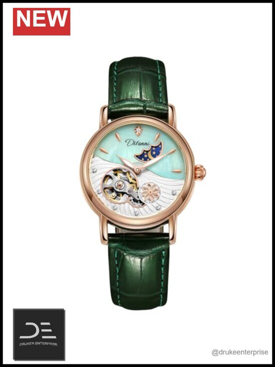 34mm Automatic Flower Second Hand Mother of Pearl Dial Watch with Moon Phase main image 6